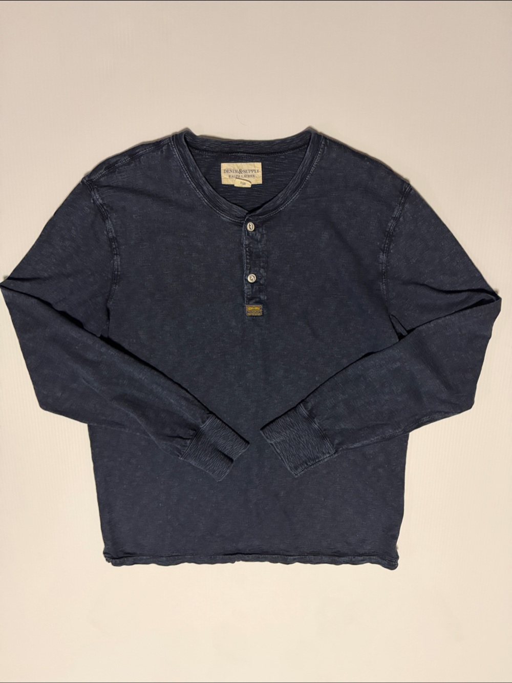Denim & Supply Ralph Lauren Navy Blue Long Sleeve Henley